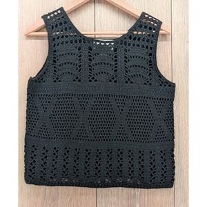 Express Tricot Crochet Knit Tank Top | Y2K Boho | M